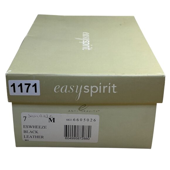 Easy Spirit Woman's Black Leather With Adjustable Straps Wheeze Sandals Size 7M - Picture 9 of 9